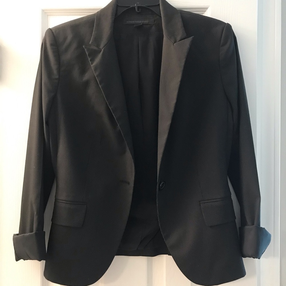Pinstriped Business Blazer